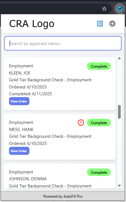 Dashboard screenshot